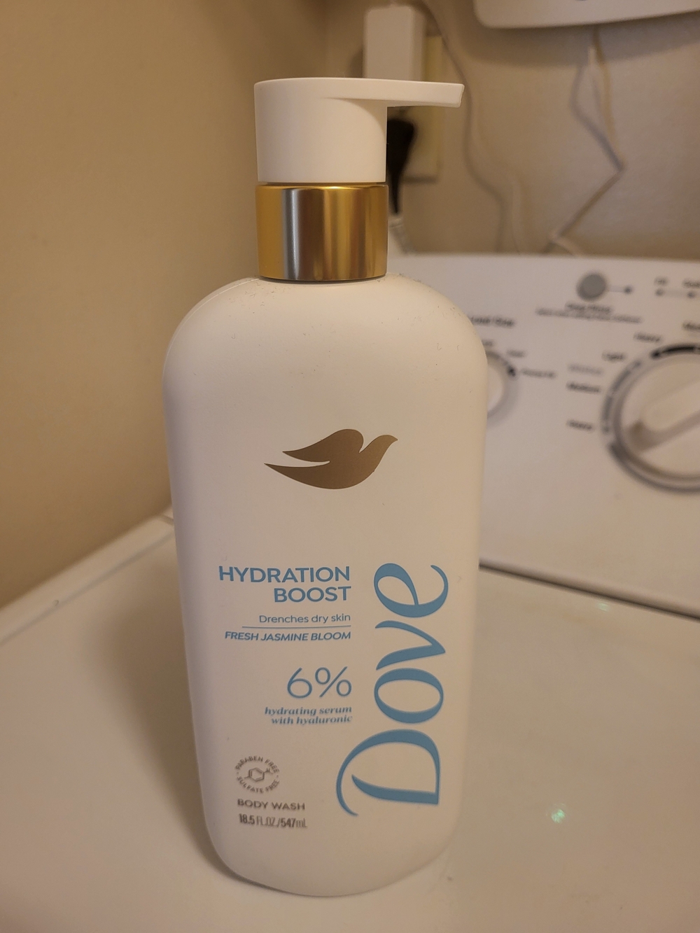 Dove Hydration Boost Body Wash - White with Gold Pump